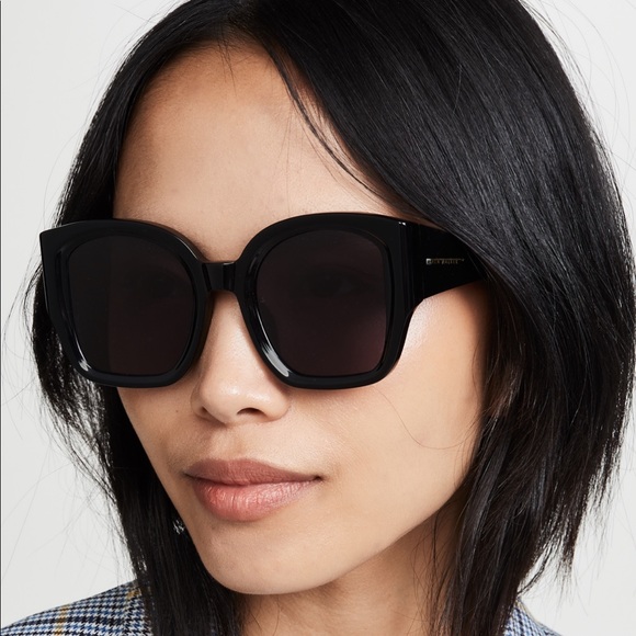 Karen Walker Black Frame Sunglasses with Gray Lenses